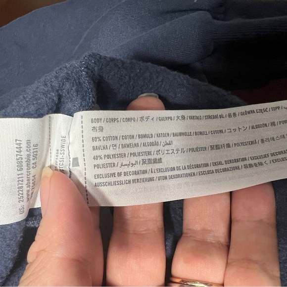 Abercrombie Kids Split Design Sweatshirt - White and Blue - Picture 5 of 8